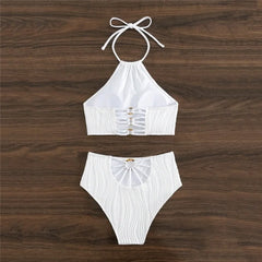 White High Waisted Bikini Set