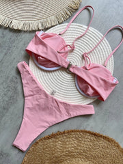 White Pink Bikini Set