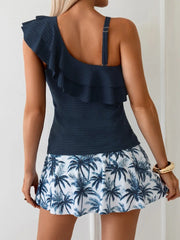 Vintage Black Maple Print Tankini Set