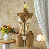 2 Piece Floral Embroidered Bikini Set