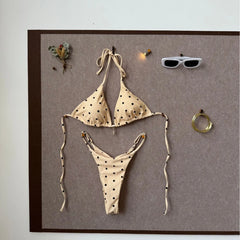 Black White Polka Dot Bikini Set