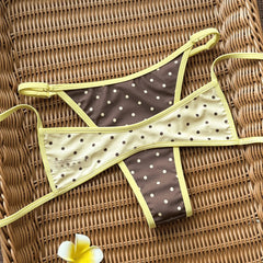 Brown Polka Dot Bikini Set