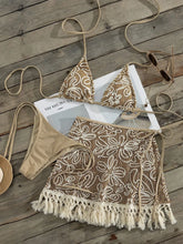 Crochet Floral Embroidery 3 Piece Bikini Set