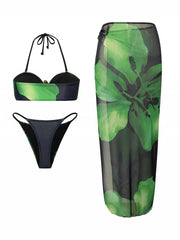 Floral 3 Piece Bikini Set