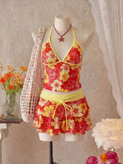 Floral 3 Piece Tankini Set
