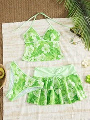Floral 3 Piece Tankini Set