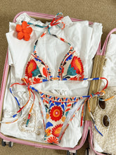 Floral Print Halter Triangle Bikini Set