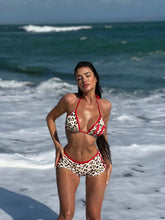Leopard Print Halter Triangle Bikini Set