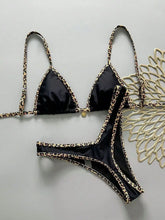 Leopard Trim 2 Piece Bikini Set