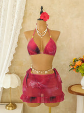 Ombre Floral 3 Piece Bikini Set