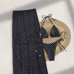 Polka Dot 3 Piece Bikini Set