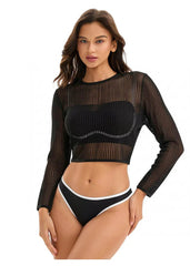 3 Piece Swimsuit Long Sleeve Cover Up Bikini Set
