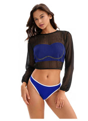 3 Piece Swimsuit Long Sleeve Cover Up Bikini Set