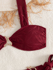 Wine Red Bikini Set