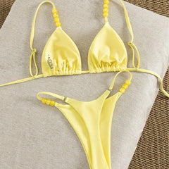 Solid 2 Piece Bikini Set