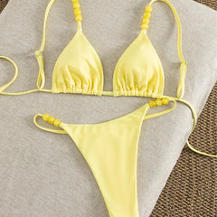 Solid 2 Piece Bikini Set