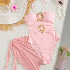 Solid 2 Piece Swimsuit Set