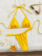 Solid Bright Yellow 2 Piece Bikini Set