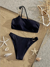 Solid White O Ring 2 Piece Bikini Set