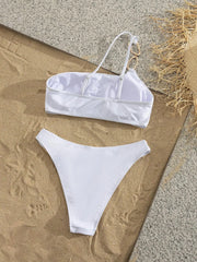 Solid White O Ring 2 Piece Bikini Set
