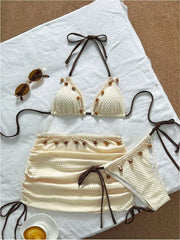 Textured 3 Piece Bikini Set