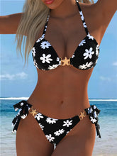 Tropical Palm Leaf Print 2 Piece Bikini Set