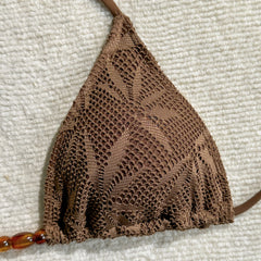 3 Piece Leaf Print Bikini Set