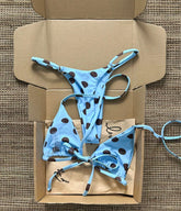 Light Blue Polka Dot Bikini Set