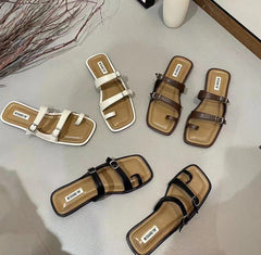 Square Toe Strappy Beach Slippers