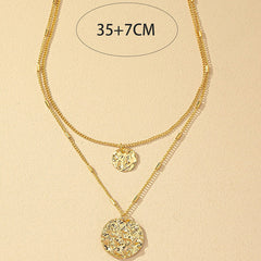 Round Pendant Metal Necklace