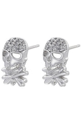 Halloween Zircon Skull Stud Earrings