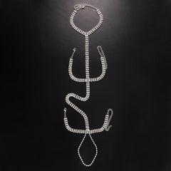 Rhinestone Arm Chain Ring Integrated Bracelet