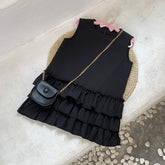 Kid Sleeveless Lace Dress With Bag