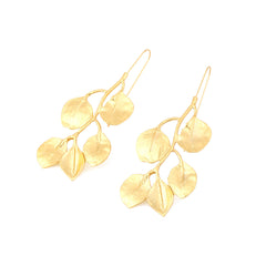 Long Gold Leaf Earrings