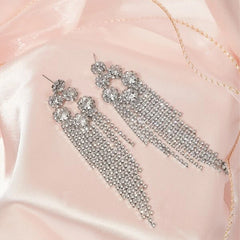 Rhinestone Fringe Earrings