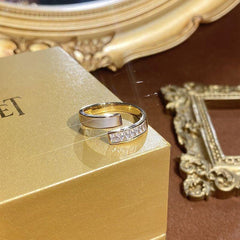 Advanced Zircon Shell Cross Golden Finger Rings