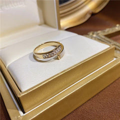 Advanced Zircon Shell Cross Golden Finger Rings