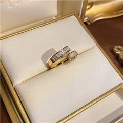 Advanced Zircon Shell Cross Golden Finger Rings