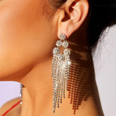 Rhinestone Fringe Earrings