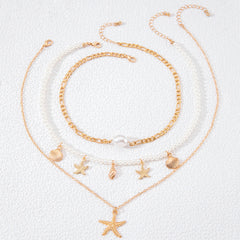 Starfish Shell Multi-layered Necklace