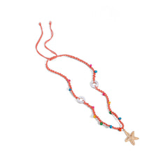 Woven Ethnic Wind Shell Starfish Necklace