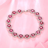 Bracelet Trendy 925 Silver Bangles Ruby Gemstone Diamond Bracelets