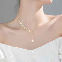 Bracelet Trendy Stainless Steel Crystal Pearl Gothic Wheat