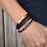 Bracelet woven Multi-layer Accessory Stainless Steel Leather Bracelet