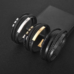 Bracelet woven Multi-layer Accessory Stainless Steel Leather Bracelet
