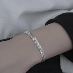 Bracelet 925 Sterling Silver Multilayer Simple Adjustable Bangle