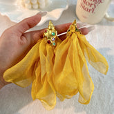 Handmade Fabric Conch Earrings