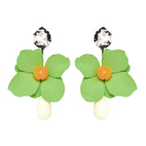 Flaxmaker Metal Floral Stud Earrings