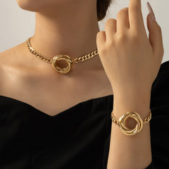 Twist Geometric Bracelet and Necklace