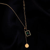 Classic Gem Square Stainless Steel Necklaces
